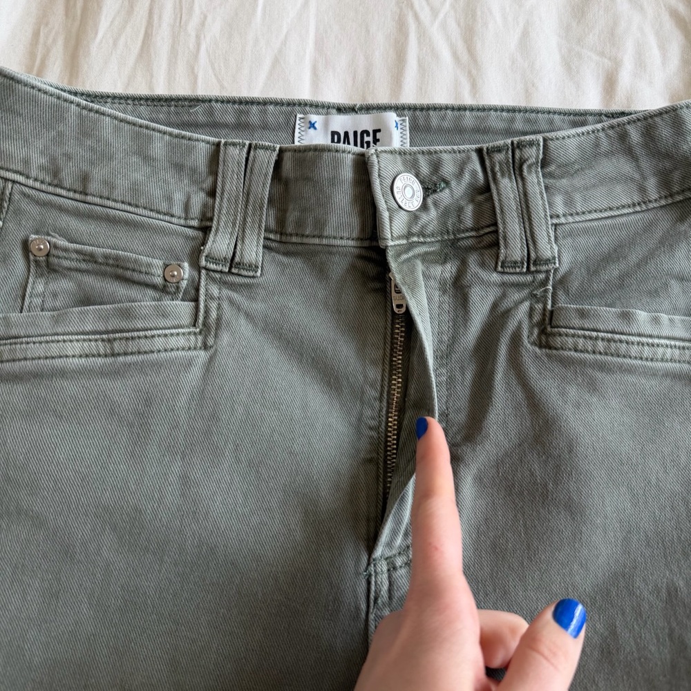 PAIGE Anessa Carpenter Wide Leg Jeans in Vintage Sweet Succulent - Picture 14 of 15